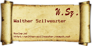 Walther Szilveszter névjegykártya